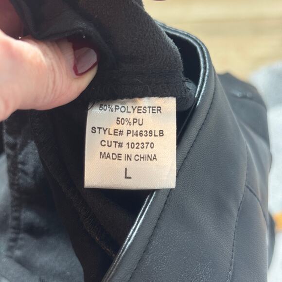 Revolve NWT LBLC THE LABEL Black Vegan Jen Faux Leather Trousers Pants Large - Picture 10 of 15